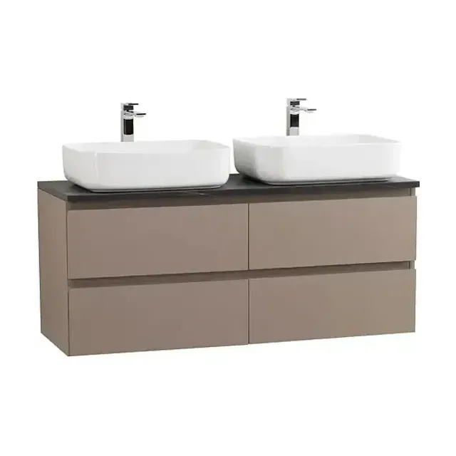 Комплект мебели BelBagno Крафт (Kraft) 120 с четырьмя ящиками бежевый матовый (столешница черный матовый мрамор)