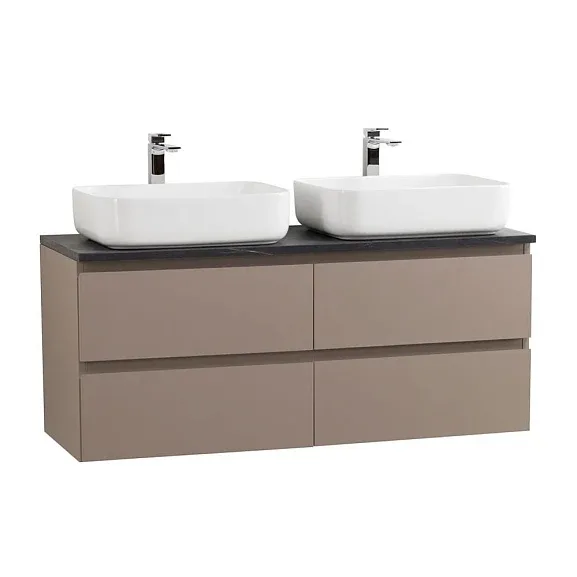 Комплект мебели BelBagno Крафт (Kraft) 120 с четырьмя ящиками бежевый матовый (столешница черный матовый мрамор)