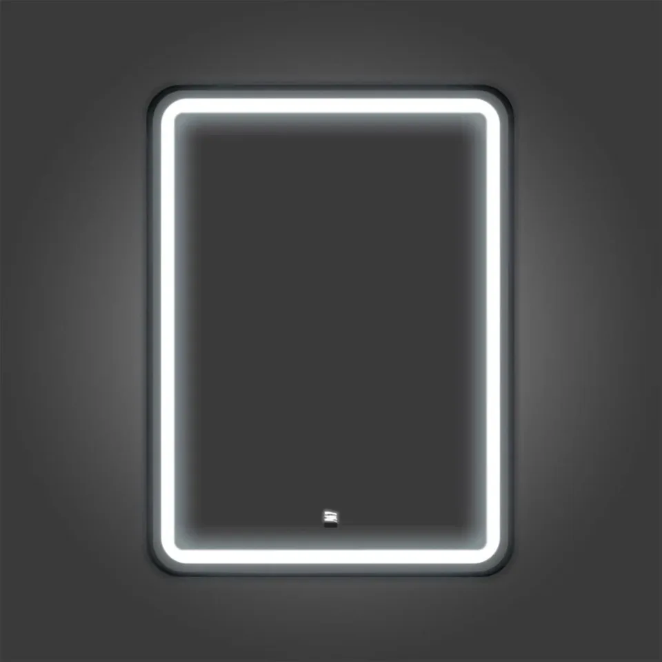 Зеркало Comforty Ситара-60 в алюм. раме, LED-подсветка, бесконт. сенсор, черный матовый