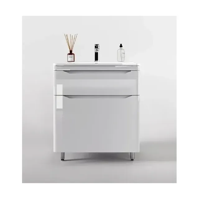 Тумба с раковиной Style Line Марелла Люкс 70 напольная белый глянец