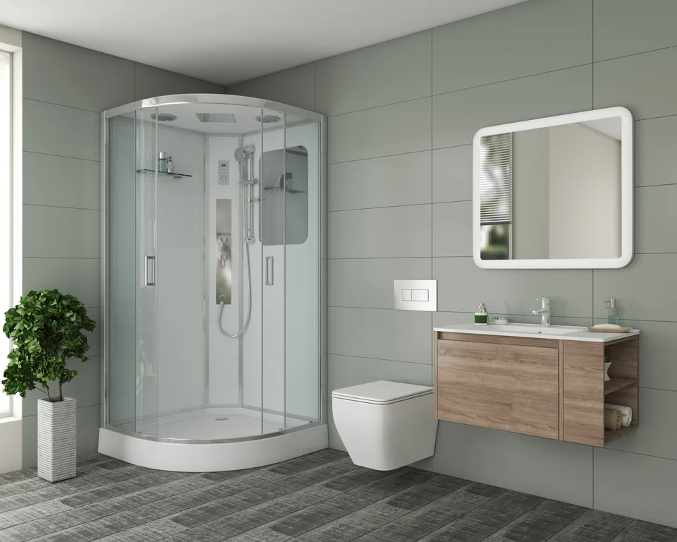 Душевая кабина Niagara Premium NG-6001-01G (90х90х210) низкий поддон(16 см),стекло прозрачное,4 места