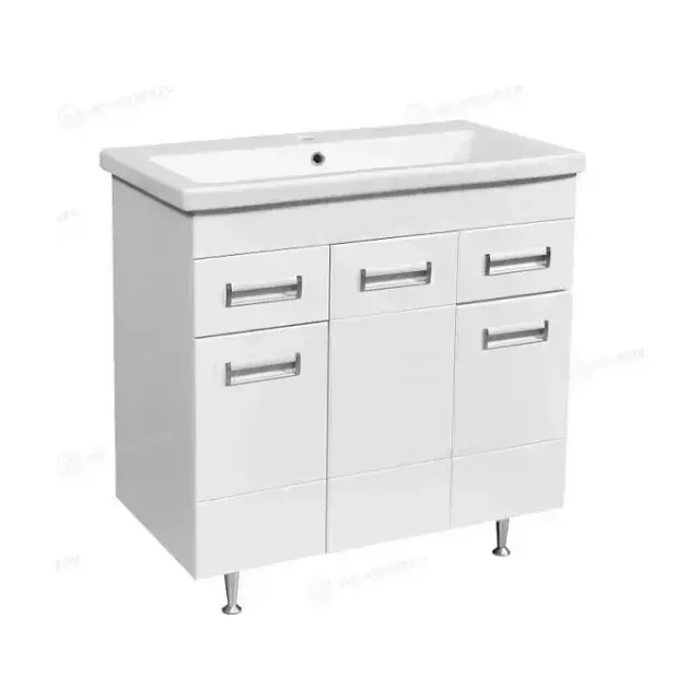 Тумба с раковиной Stella Polar Фиора 80 белый глянец