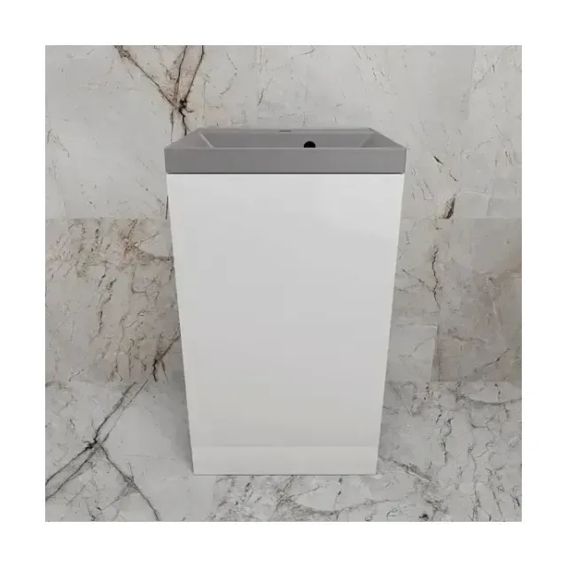 Тумба с раковиной Style Line Моно 50 L/R белый глянец (раковина Asti 50*45 серый шелк)