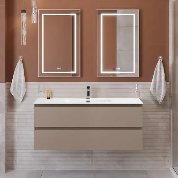 Комплект мебели BelBagno Крафт (Kraft) 120 с двумя ящиками бежевый матовый (раковина BB1200ETL)