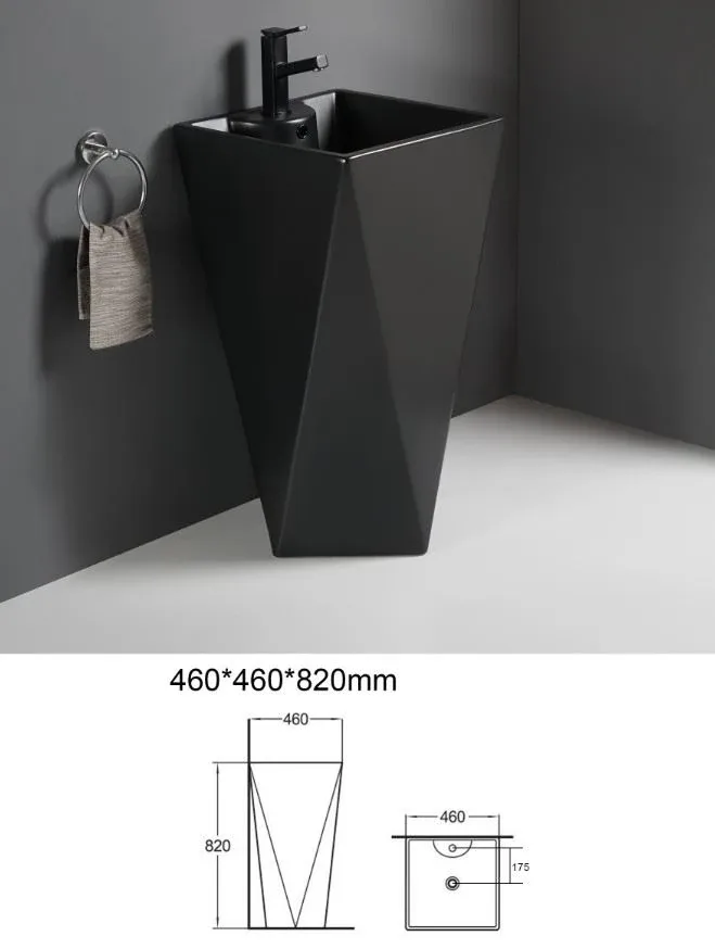 Напольная раковина WeltWasser Лербах/Leerbach 460 MT-BL 46*46 черный матовый