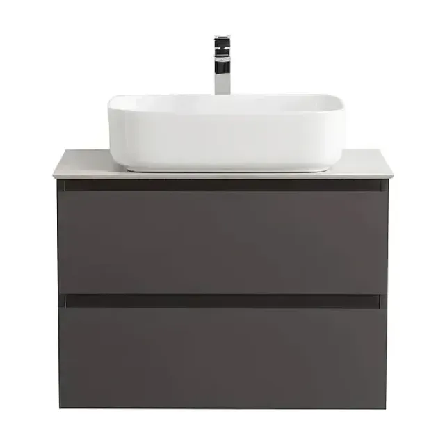 Тумба с раковиной BelBagno Крафт (Kraft) 70 темно-серая матовая (столешница белый матовый)