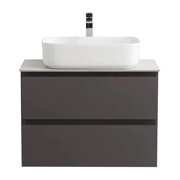 Тумба с раковиной BelBagno Крафт (Kraft) 70 темно-серая матовая (столешница белый матовый)