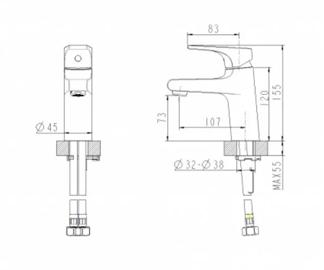 Смеситель Bravat Vega F1119177CP для раковины