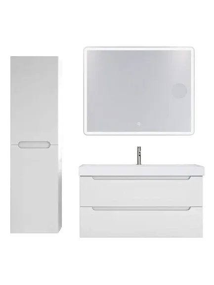 Тумба с раковиной BelBagno Этна (Etna) 100 белая матовая (раковина BB-8078-100)