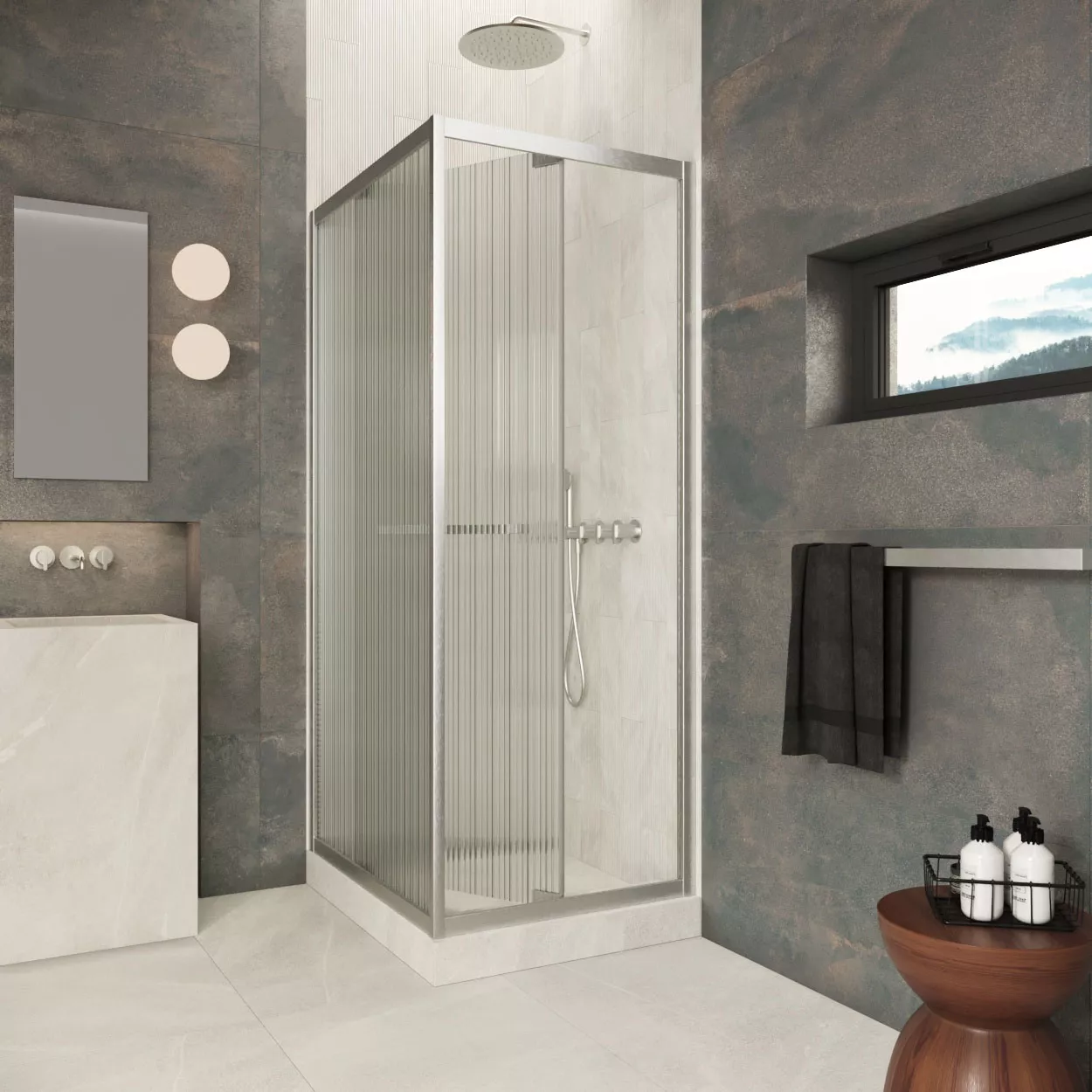 Душевой уголок Z+ZPV Inside 70*80 04 Moru профиль никель стекло Moru