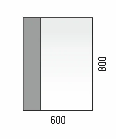 Зеркало-шкаф "Графит" 60