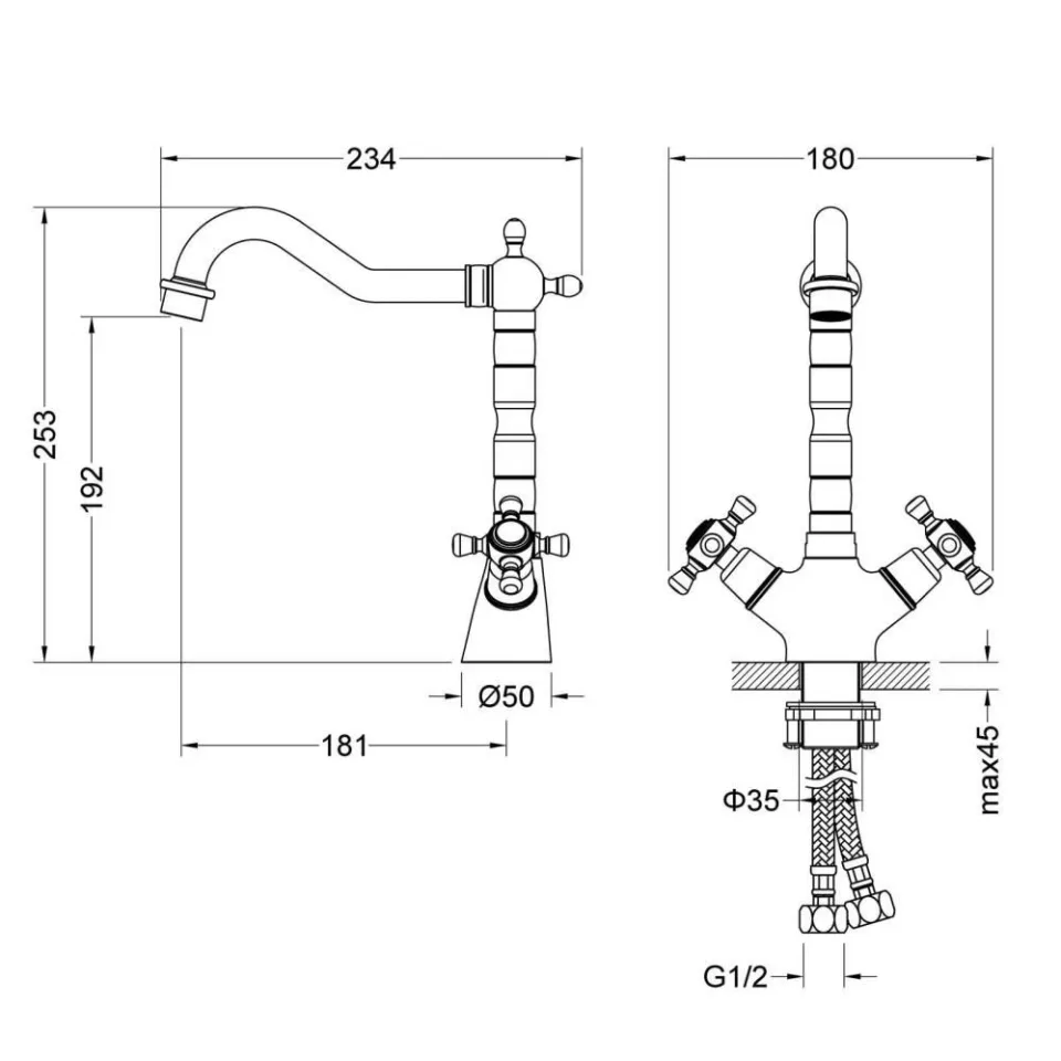 Смеситель Timo Nelson 0143/03F для раковины черный матовый