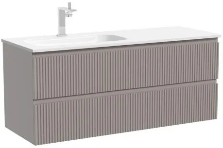 Тумба под раковину Sancos Сноб Р (Snob R) 120 см SNR120LSM настенная левосторонняя 2 ящика