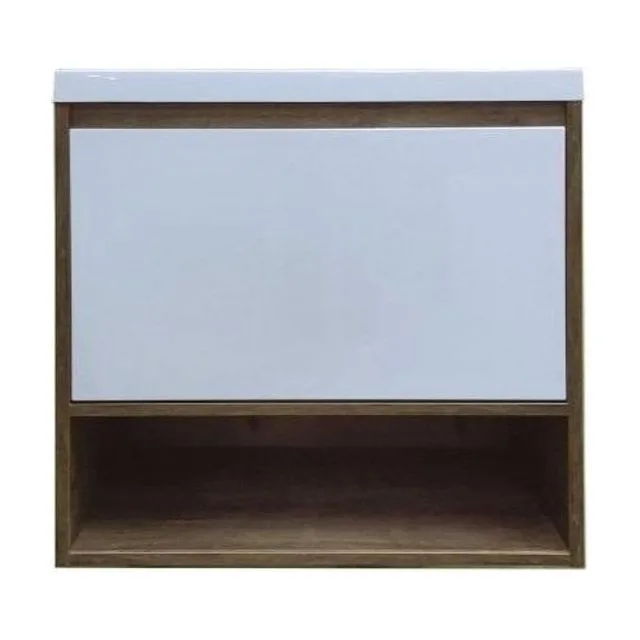 Тумба с раковиной Эстет Monaco Wood 70 1 ящик белая/дуб рустикальный ФР-00010679