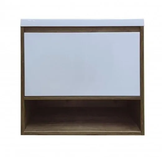 Тумба с раковиной Эстет Monaco Wood 70 1 ящик белая/дуб рустикальный ФР-00010679