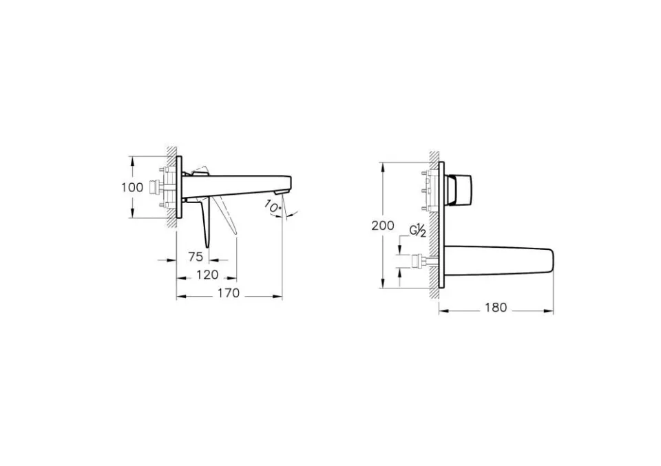 Смеситель Vitra Root Square для раковины хром