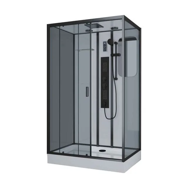 Душевая кабина Niagara Premium NG-6912-01GQL BLACK (120х80х210) низкий поддон(16 см),черный,стекло тонированное