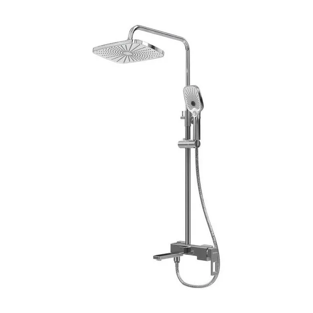 Душевая стойка Grossman Pragma 500.K35.03.100 с верхним душем,ручной лейкой и смесителем,хром глянцевый