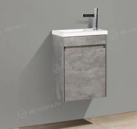 Тумба с раковиной BelBagno Пьетра (Pietra) Мини (Mini) 40 правая цемент штукатурка
