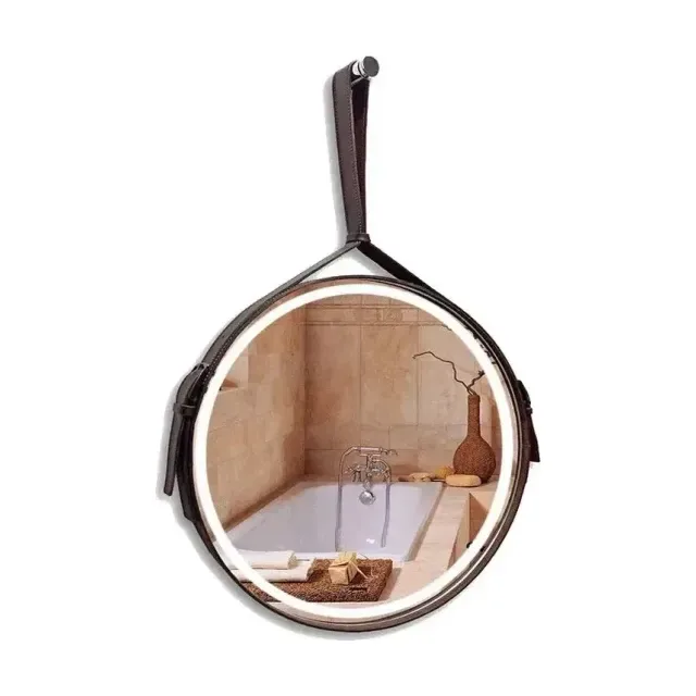 Зеркало Silver Mirrors Капитан 61 с Led-подсветкой, инфракрасный выключатель, ремень коричневая кожа