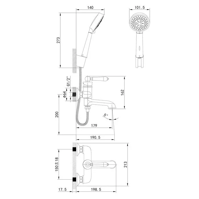 Смеситель Iddis Оксфорд (Oxford) OXFSB02i02 для ванны и душа