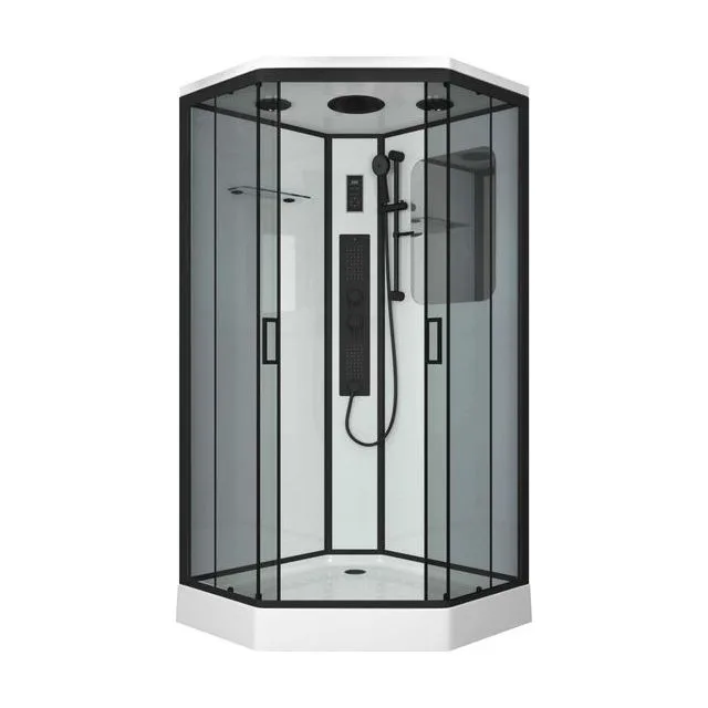 Душевая кабина Niagara Premium NG-6901-01GD BLACK (90х90х220) низкий поддон(16см),черный,стекло тонированное