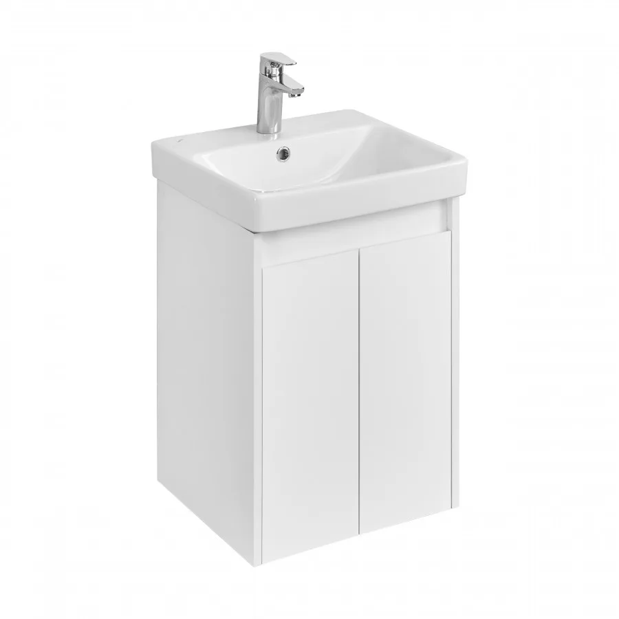 Тумба под раковину AQUATON Сканди Doors 45 белый глянец, белый матовый, 1A278701SD010