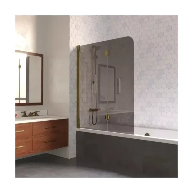 Шторка на ванную E2V LUX 120 05 07 L, профиль бронза, стекло графит