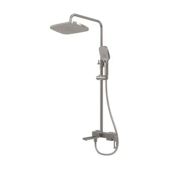 Душевая стойка Grossman Pragma 500.K35.03.120 с верхним душем,ручной лейкой и смесителем, брашированный никель