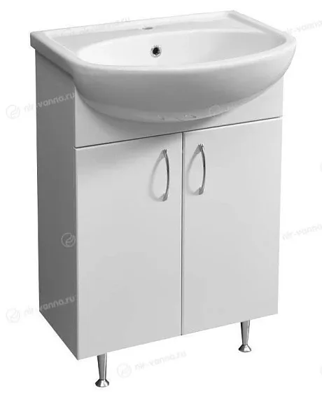 Тумба с раковиной Stella Polar Концепт 55 Эко белый глянец