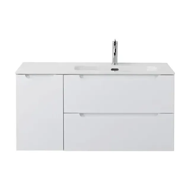 Тумба с раковиной BelBagno Этна (Etna) 100 белый глянец правая