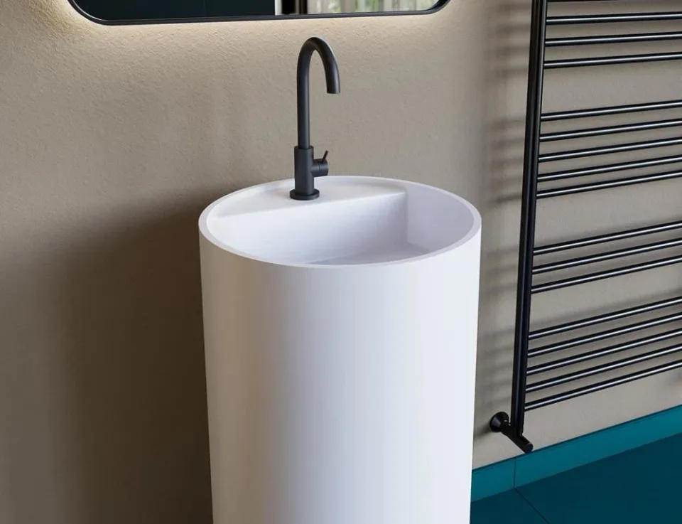 Напольная раковина Salini Armonia Top 01 S-Sense 45*45*85 белый глянец