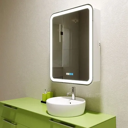 Зеркало-шкаф Silver Mirrors Фиджи 60 R сенсорный выключатель с Led-подсветкой и часами