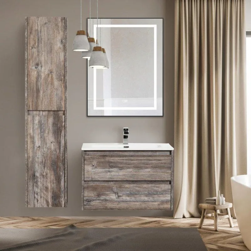 Зеркало BelBagno SPC-KRAFT-685-885-TCH-WARM 68,5*88,5 черное с Led-подсветкой сенсорный выключатель подогрев