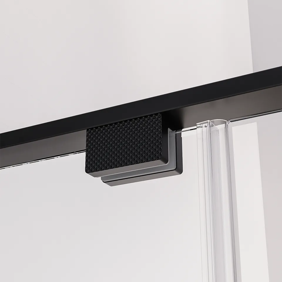 Боковая панель Veconi Premium Alassio SP B, 800x2000, черный матовый, стекло прозрачное осветленное