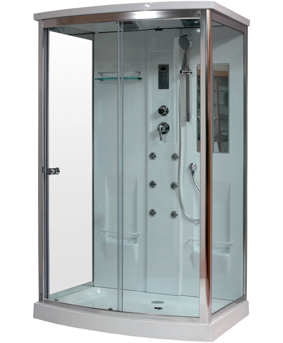 Timo Lux T-7715 душевая кабина 120*90*225, турецкая баня хамам, стульчик прозрачный