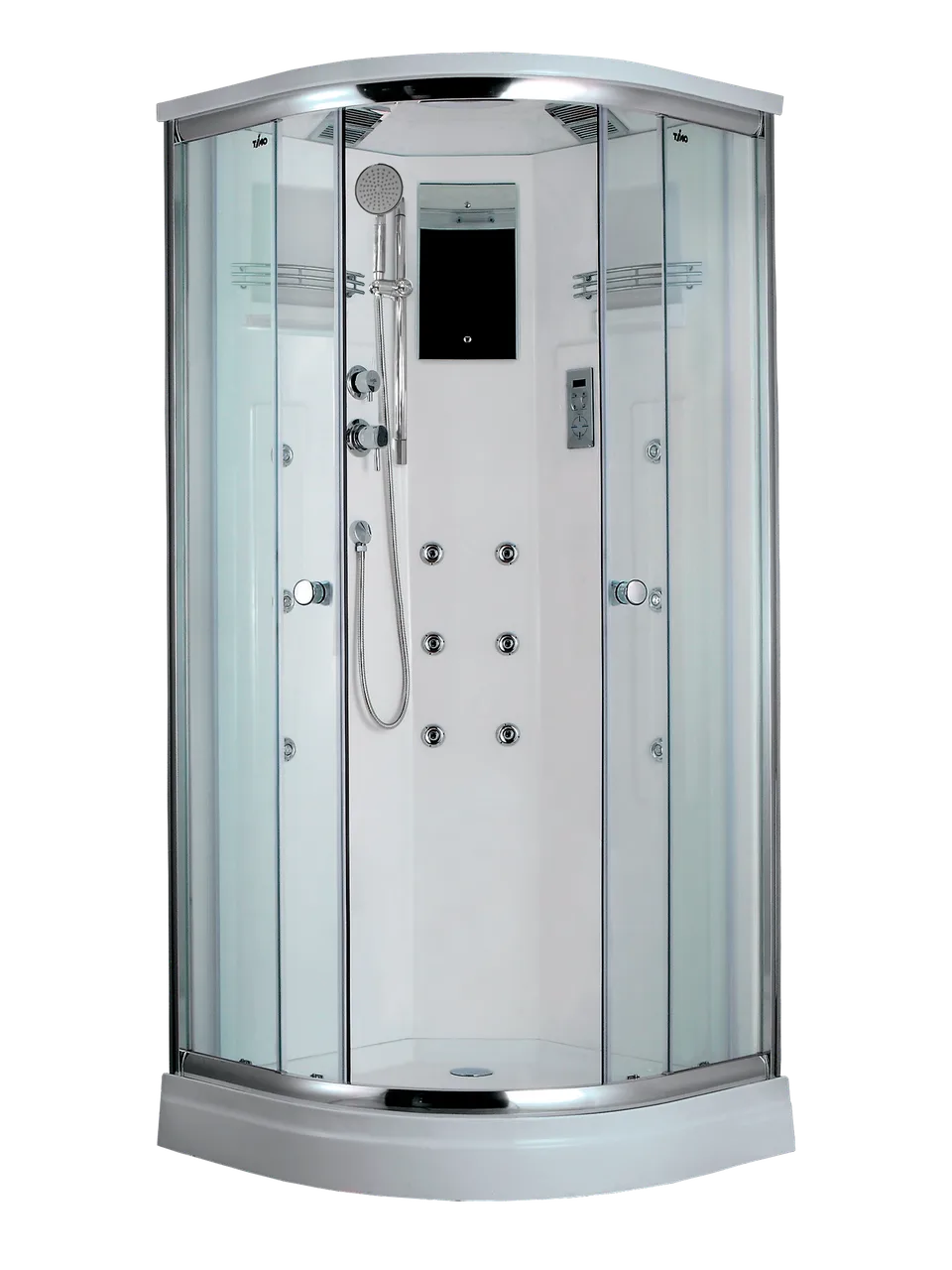 Timo Lux T-7709 NEW душевая кабина 90*90*225, турецкая баня хамам, стульчик прозрачный