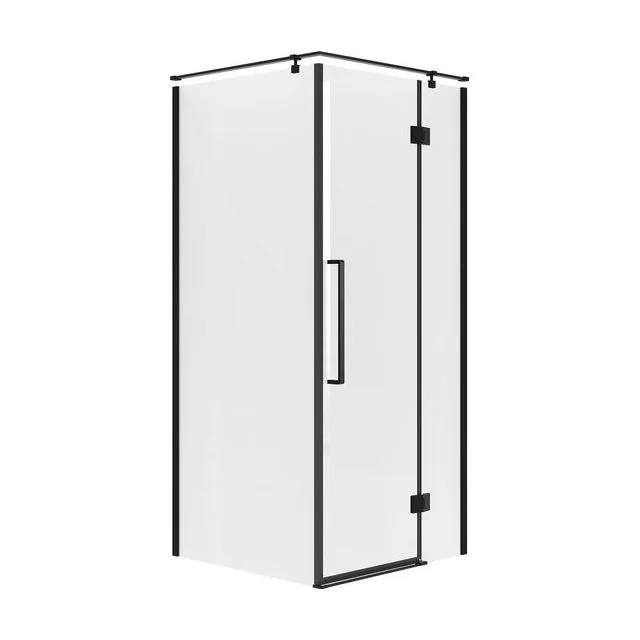 Душевое ограждение Niagara Nova NG-6831-34ВLACK (90х90х195) квадрат,черный матовый,двери распашные,стекло прозрачное