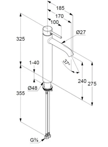Смеситель Kludi Bozz 382863976 для раковины с донным клапаном