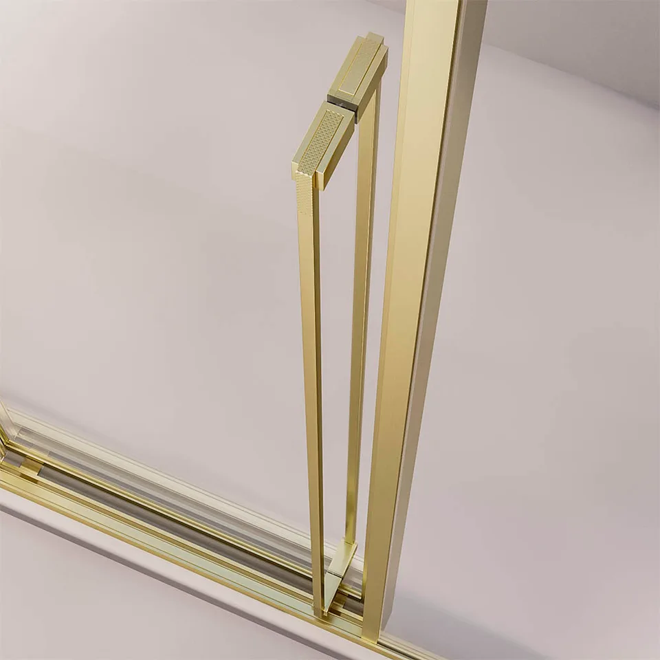 Боковая панель Veconi Premium Prato SP G, 900x2000, золото брашированный, стекло прозрачное