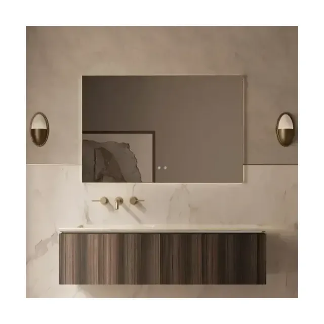 Комплект мебели Vincea Люкс (Luxe) 140 натуральный орех (раковина кварц бежевая левая)