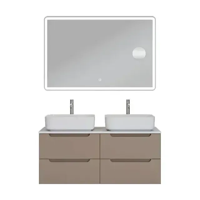 Комплект мебели BelBagno Этна (Etna) 120 бежевый матовый (столешница EK-120-2-BO, раковины BB1304)