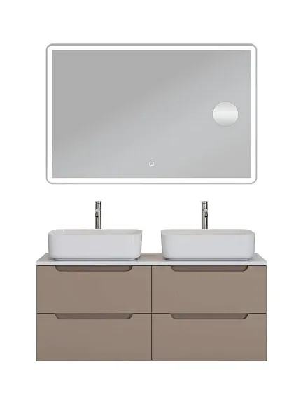 Комплект мебели BelBagno Этна (Etna) 120 бежевый матовый (столешница EK-120-2-BO, раковины BB1304)