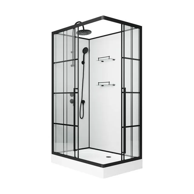 Душевая кабина Niagara Standart ST120/80/15QL/KL/BKT (120х80х225) низкий поддон(15см),черный,стекло прозрачное