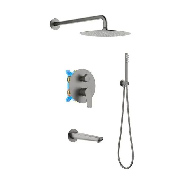AQ1173BGM БЕТТА Set 4 в 1 душевой комплект, оружейная сталь