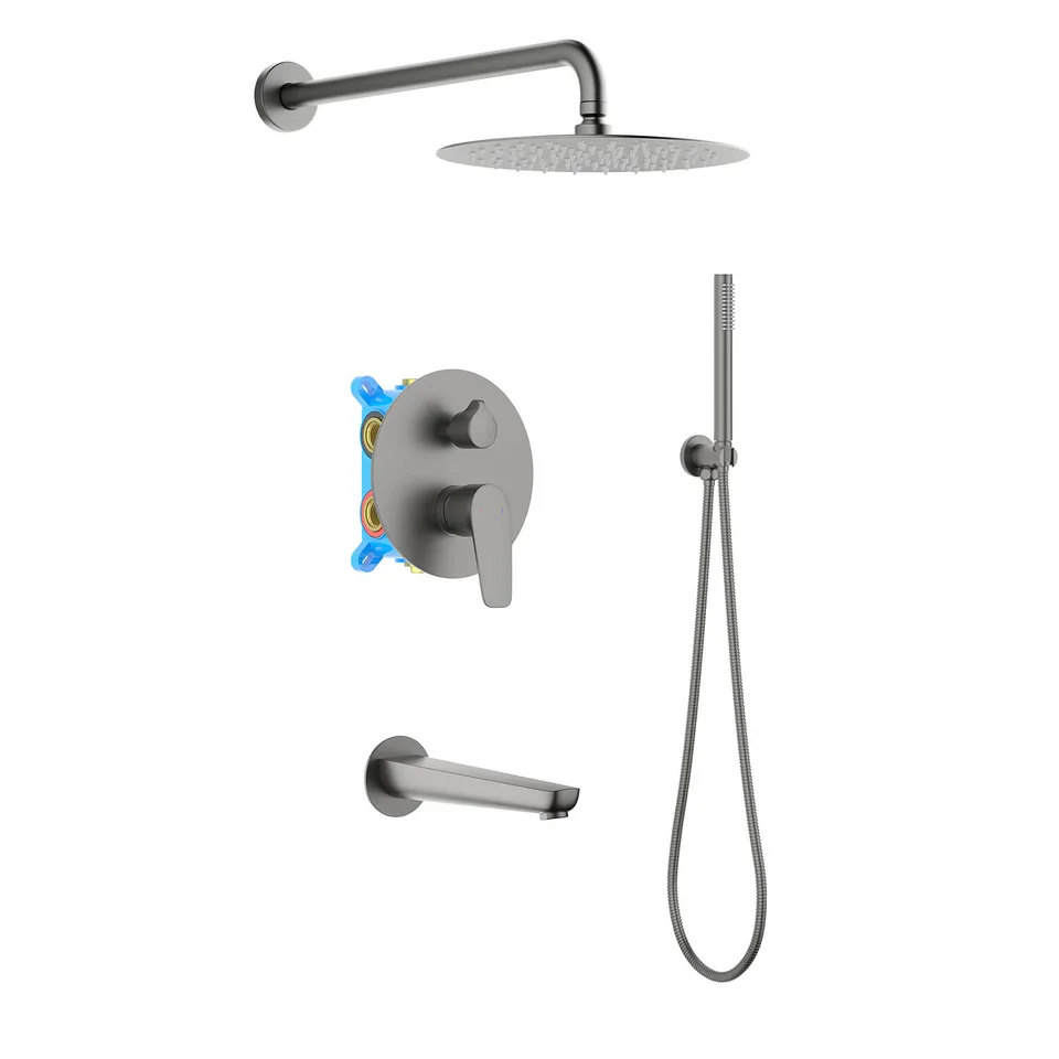 AQ1173BGM БЕТТА Set 4 в 1 душевой комплект, оружейная сталь