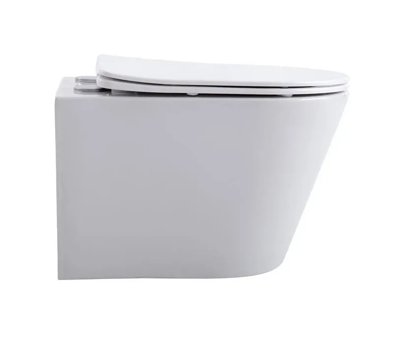 Подвесной унитаз Aquanet Atago 2.0 W 36*53 безободковый с крышкой-сиденьем микролифт Slim