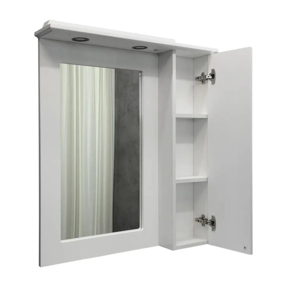 Зеркало-шкаф Comforty Палермо 80 белый глянец R