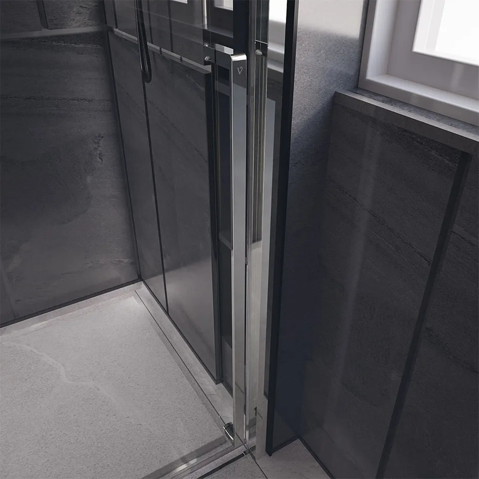 Боковая панель Veconi Premium Trento SP-30CH, 800х2000 хром, стекло прозрачное