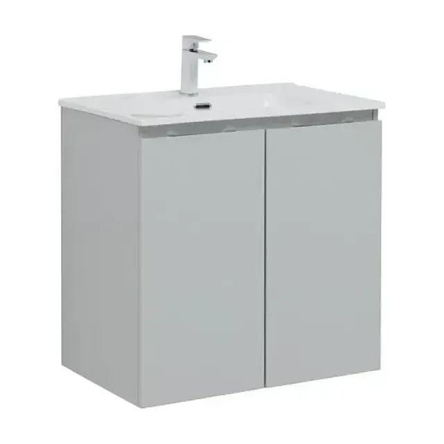 Тумба с раковиной Aquanet Алвита New 70 2 дверцы, серый
